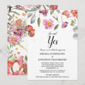  lentekort Ze zei ja tegen Engagement Party Kaart (Voorkant / Achterkant)