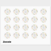 Lentekrans Baby Shower Stempel met Pastelkleuren Ronde Sticker (Vel)