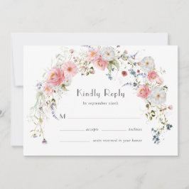 Lentekrans bloemen boog roze witte trouw-RSVP Save The Date