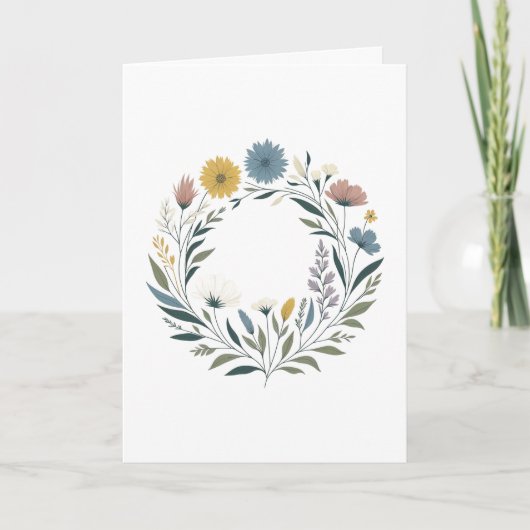 Lentekrans van bloemen kaart (Voorkant)