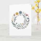 Lentekrans van bloemen kaart (Gele Bloem)