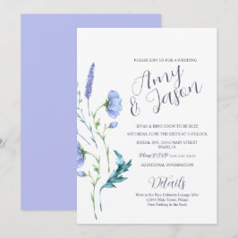 Lentekrans van wilde bloemen in gedempte lavendel  kaart