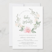 lentekrans | Waterverf Floral Baby Sprinkle Kaart (Voorkant)