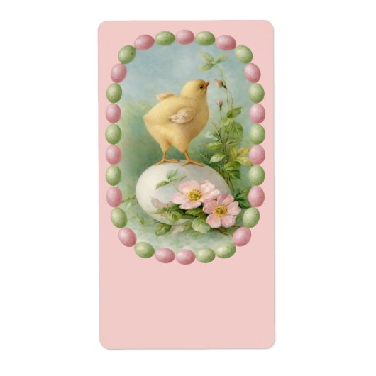 Lentekuiken met pastel eierrand etiket (Voorkant)