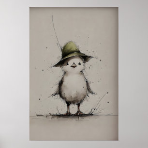 Lentekuil, Printbare Kunst, Minimalistische Kip Poster
