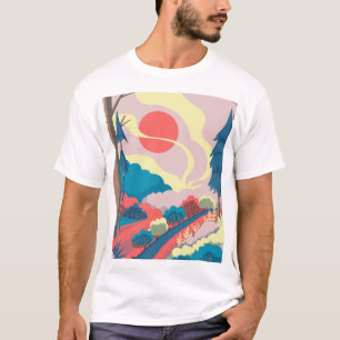 Lentelandschap: Kleurrijk landschap T-shirt