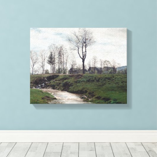 Lentelandschap met een grillige Frantisek Kavan Canvas Afdruk (Insitu (Houten vloer))