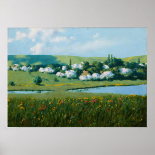 Lentelandschap met een Pond Stanisław Witkiewicz Poster