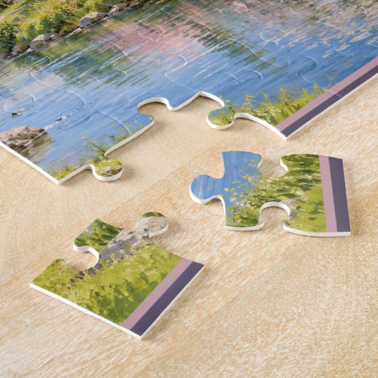 Lentelandschap van de Bloesemrivier Puzzel (Zijkant)