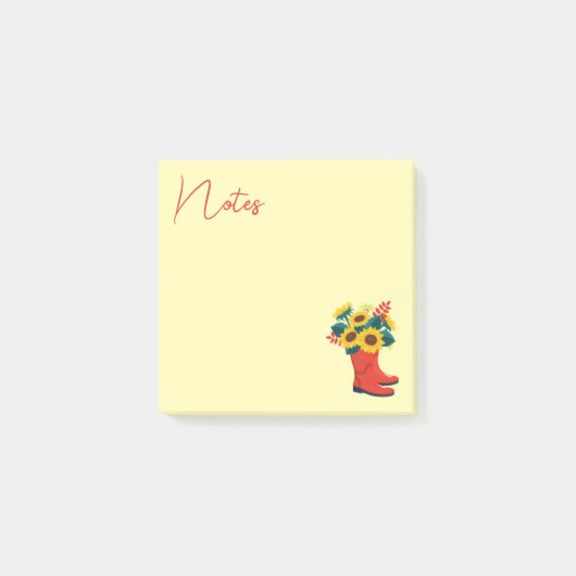 Lentelenzonnenbloemen en regenlaarzen post-it® notes (Voorkant)