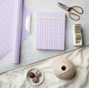 Lentelicht Paars Wit Zigzag Strepen Cadeaupapier