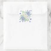  lentemadeliefjes, blauwe bloemen & vlinders vierkante sticker (Tas)
