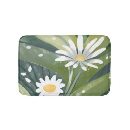 Lentemadeliefjes | Waterverf Witte Bloementuin Badmat
