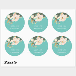 Lentemagnolia bloemboeket ronde sticker