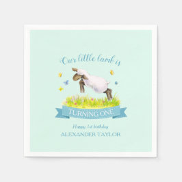 Lentemallam die de schattige eerste verjaardag ove servet