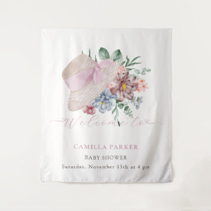 Lentemeisjestuin Hoed Baby Shower Welkomstbord Wandkleed