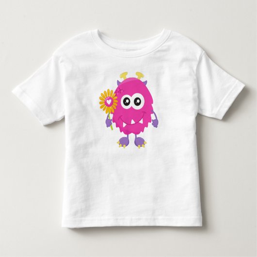 lentemonster, roze monster, bloemen, paarden kinder shirts (Voorkant)