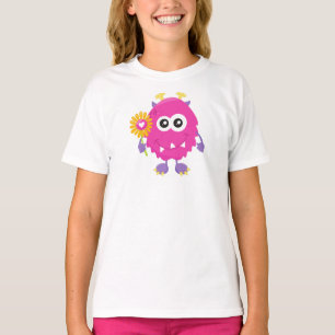 lentemonster, roze monster, bloemen, paarden t-shirt