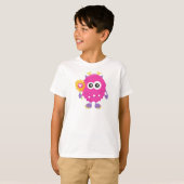 lentemonster, roze monster, bloemen, paarden t-shirt (Voorkant volledig)