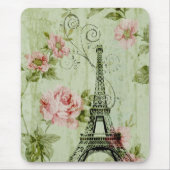  lentemunt roze florale paris eiffeltoren muismat (Voorkant)