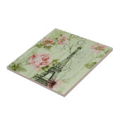 lentemunt roze florale paris eiffeltoren tegeltje (Zijkant)