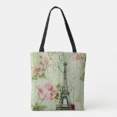  lentemunt roze florale paris eiffeltoren tote bag (Achterkant)
