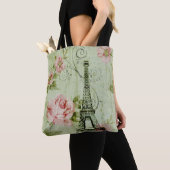 lentemunt roze florale paris eiffeltoren tote bag (Dichtbij)