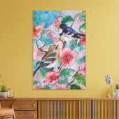 Lentemus Sparrows Schilderij Canvas Print (Insitu (Woonkamer))