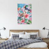 Lentemus Sparrows Schilderij Canvas Print (Insitu (Slaapkamer))