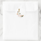 lentemzomerbruiloft MONOGRAM Ronde Sticker (Tas)