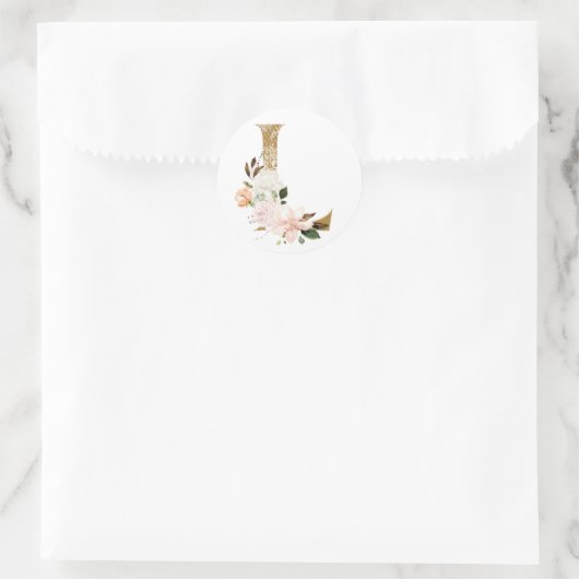 lentemzomerbruiloft MONOGRAM Ronde Sticker (Tas)
