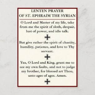Lenten Prayer of St. Ephraim de Syrische kaart