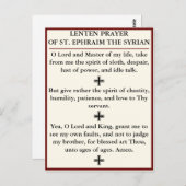 Lenten Prayer of St. Ephraim de Syrische kaart (Voorkant / Achterkant)