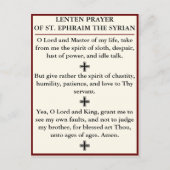 Lenten Prayer of St. Ephraim de Syrische kaart (Voorkant)