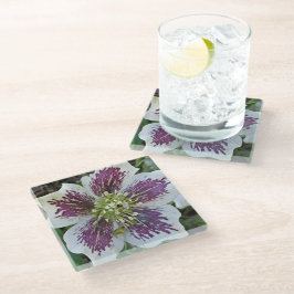 Lenten Roos Hellebore Floral Glazen Onderzetter