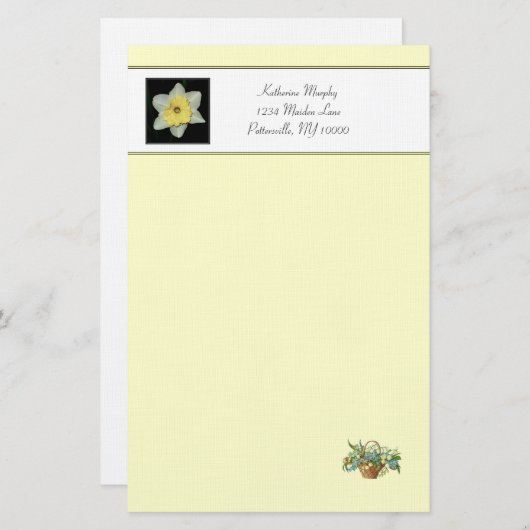 lentenarcis stationery briefpapier (Voorkant / Achterkant)