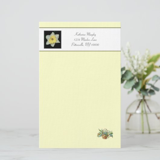 lentenarcis stationery briefpapier (Staand voorkant)