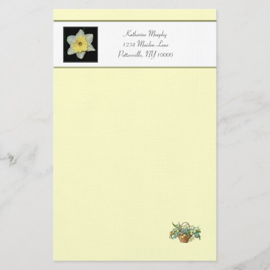 lentenarcis stationery briefpapier (Voorkant)