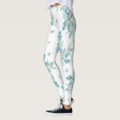 lentenblauwe Floral Leggings (Links)