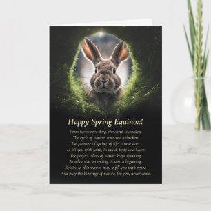 Lentenequinox met konijn dat door het gat kijkt kaart