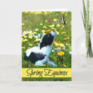 Lentenequinox Ostara Zegeningen Puppy & Vlinder Kaart