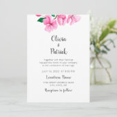 Lententuin. Roze kersbloesem. Modern Wedding Kaart (Staand voorkant)