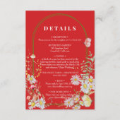 Lentenzomer Wilde Bloem Vurig Rode Envelopkaart Informatiekaartje (Voorkant)