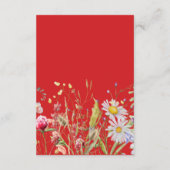 Lentenzomer Wilde Bloem Vurig Rode Envelopkaart Informatiekaartje (Achterkant)