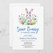 Lentepaashaas Derde Verjaardag Kaart (Voorkant / Achterkant)