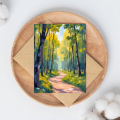 Lentepad | Groene Bos Aquarel Natuurkaart