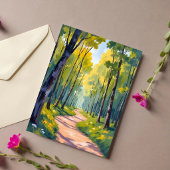 Lentepad | Groene Bos Aquarel Natuurkaart