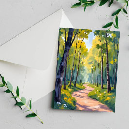 Lentepad | Groene Bos Aquarel Natuurkaart