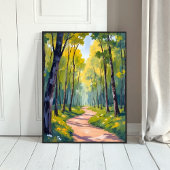 Lentepad | Groene Bos Waterverf Natuur Poster