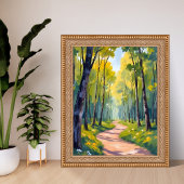 Lentepad | Groene Bos Waterverf Natuur Poster